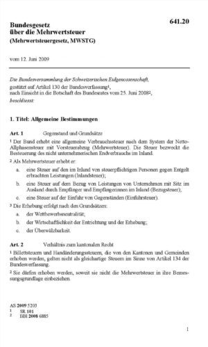 BG Mehrwertsteuer MWSTG