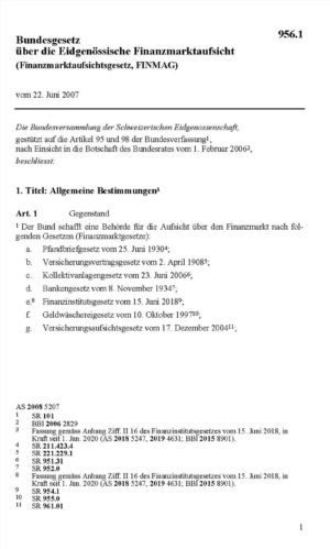 Finanzmarktaufsichtsgesetz, FINMAG