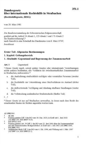 BG internationale Rechtshilfe, IRSG
