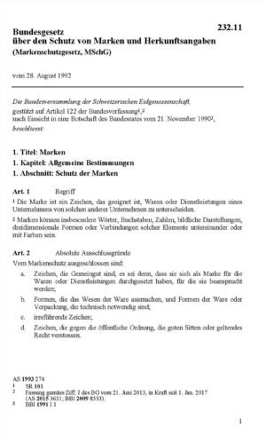 BG Marken und Herkunftsangaben, MSchG
