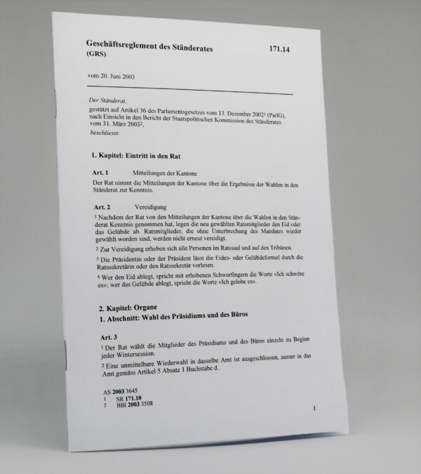 Geschäftsreglement des Ständerates, GRS – Bild 2