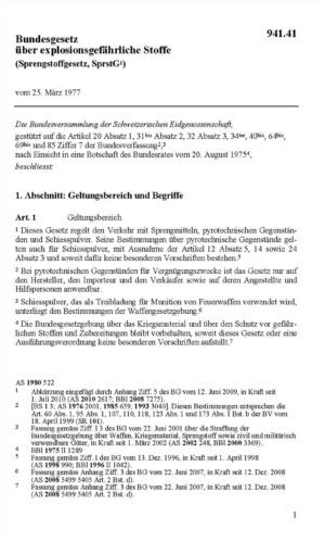 BG explosionsge.Stoffe Sprengstoffgesetz, SprstG