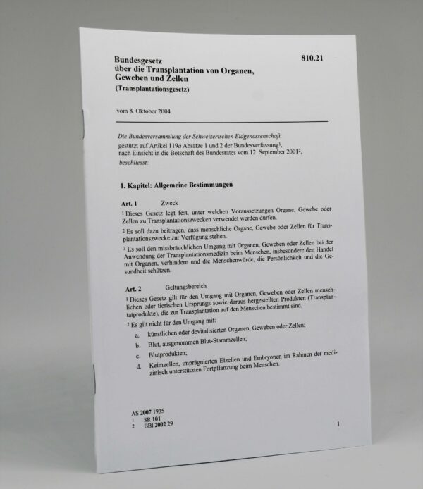 BG über die Transplantation, Transplantationsgesetz – Bild 2