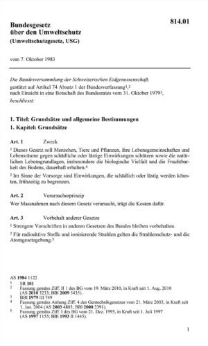 BG über den Umweltschutz, USG