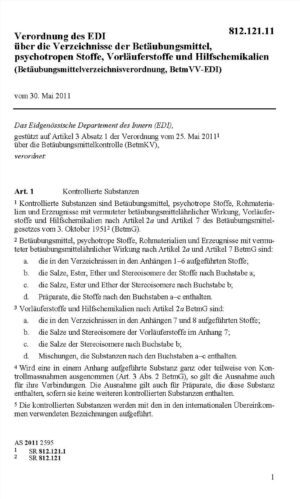 Betäubungsmittelverzeichnisv BetmVV-EDI