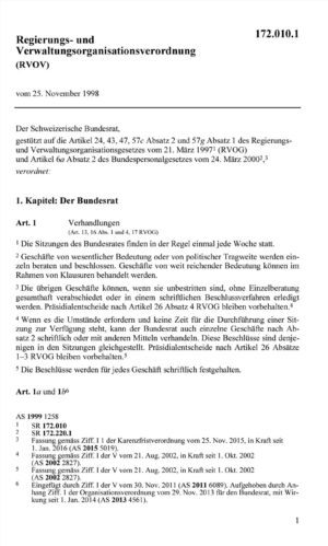 V Regierungs- & Verwaltungsorganisation, RVOV