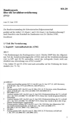 BG über die Invalidenversicherung, IVG