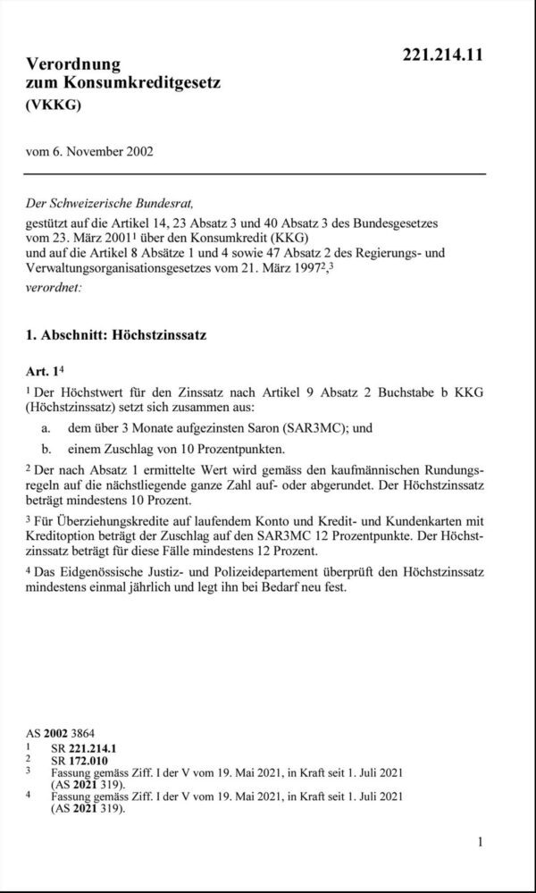 V Konsumkreditgesetz, VKKG