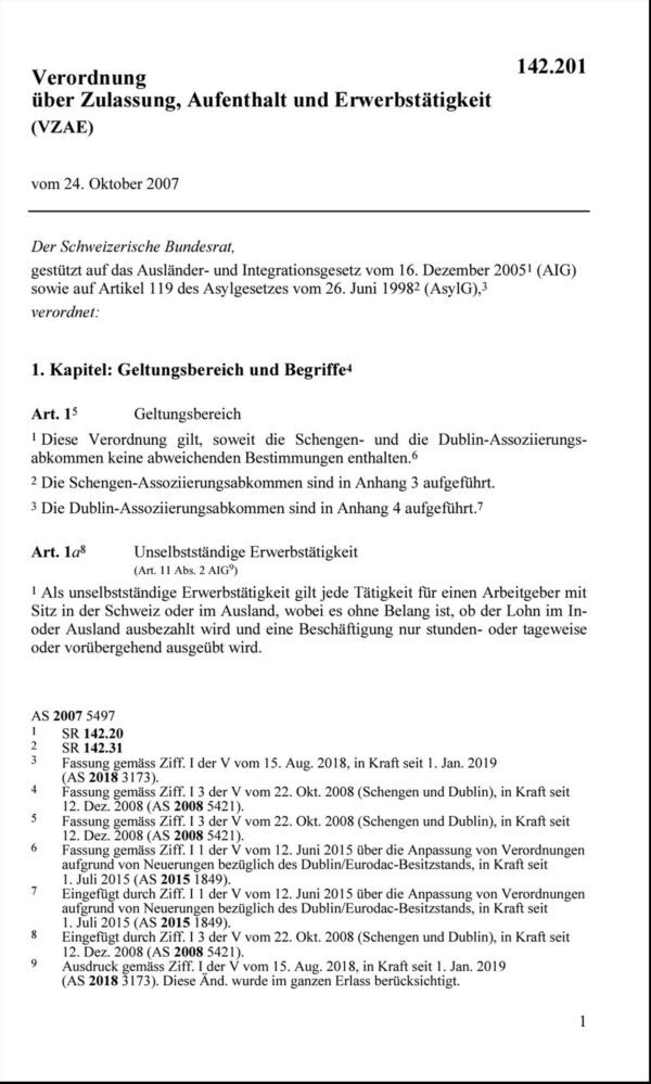 V Erwerbstätigkeit VZAE