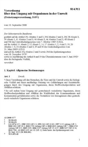 Freisetzungsverordnung FrSV