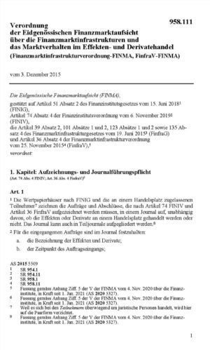 Finanzmarktinfrastrukturverordnung-FINMA, FinfraV-FINMA