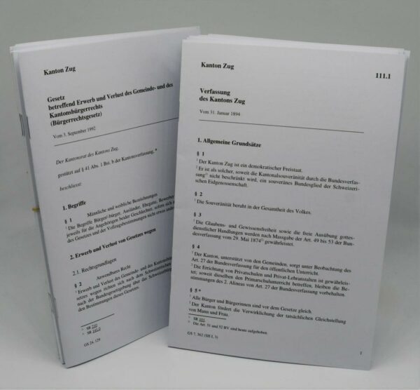 Gesetzessammlung Anwaltsprüfung Zug