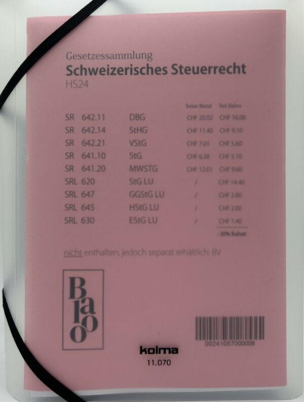 Gesetzessammlung Schweizerisches Steuerrecht HS24