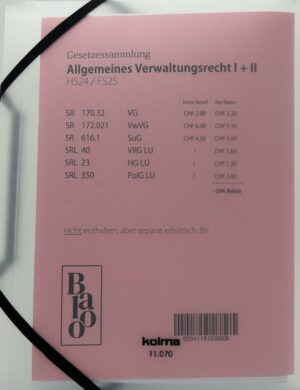 Gesetzessammlung Allg. Verwaltungsrecht I + II HS24/FS25