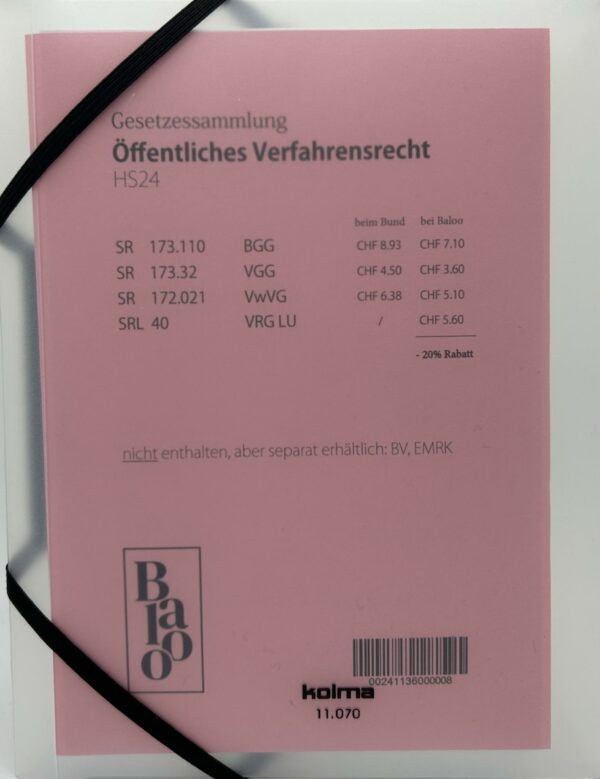 Gesetzessammlung Öffentliches Verfahrensrecht FS25