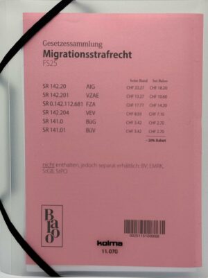 Gesetzessammlungen Migrationsstrafrecht FS25